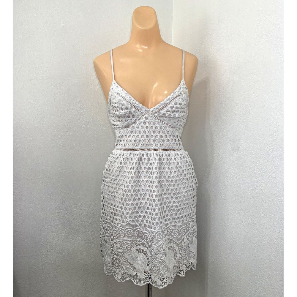 Abercrombie Fitch Babydoll Mini Dress Size XS Crochet Cottagecore Bohemian Lace